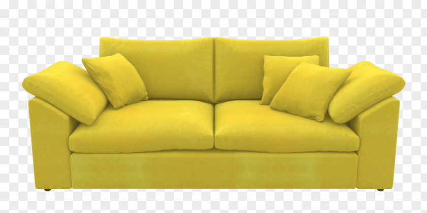 Yellow Sofa Bed Loveseat Couch Comfort PNG