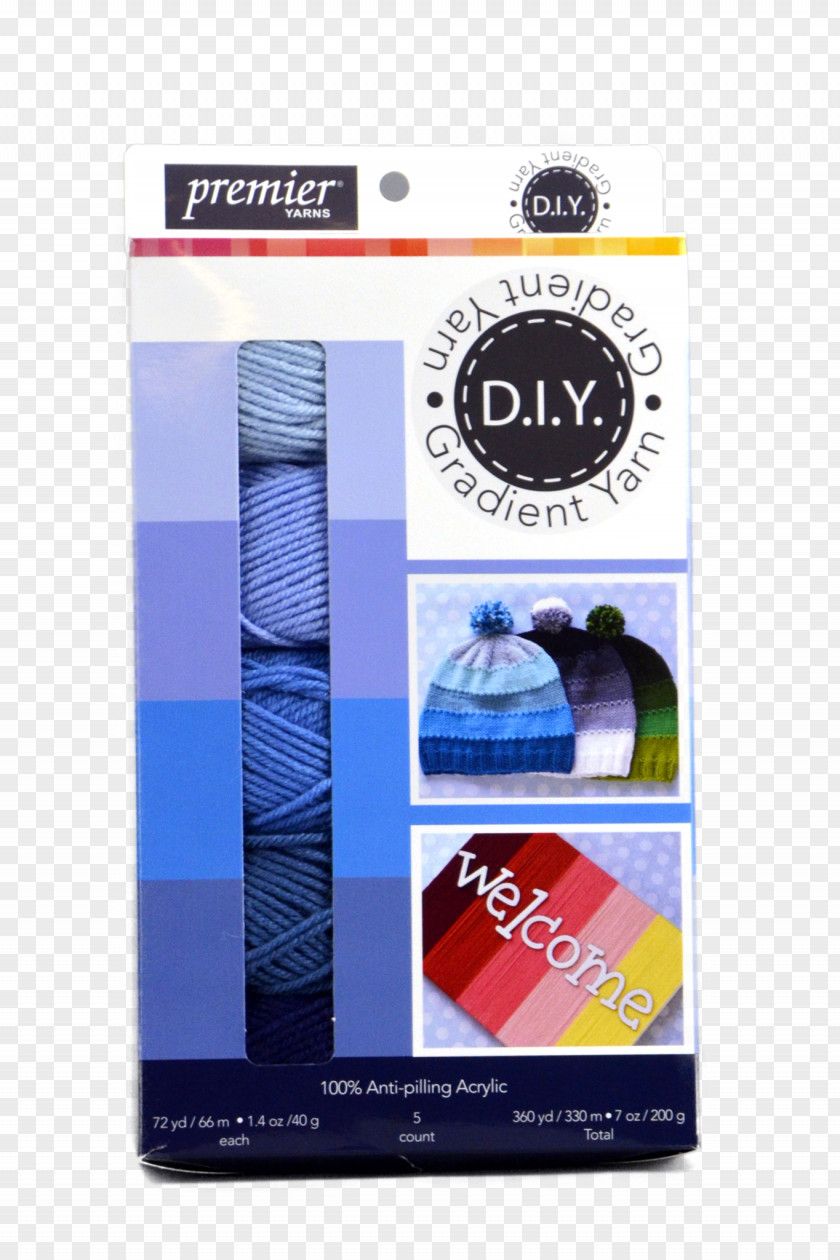 Gradient Blue Box Yarn Brand Christmas PNG