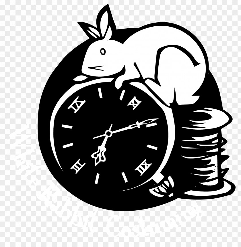 Little White Rabbit Alarm Clocks Character Clip Art PNG