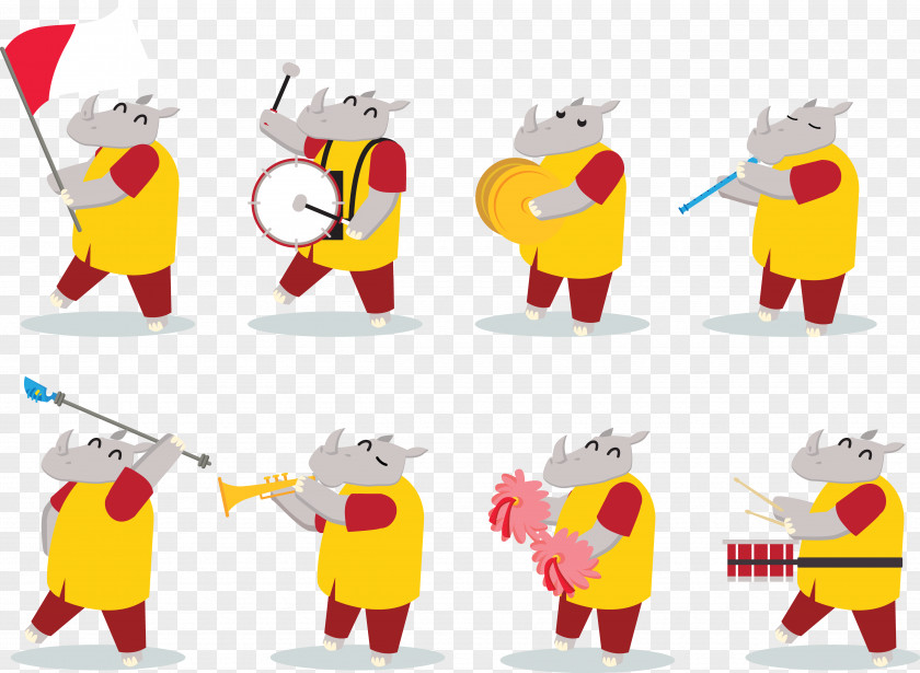 Animal Band Musical Instrument Ensemble Cartoon Illustration PNG