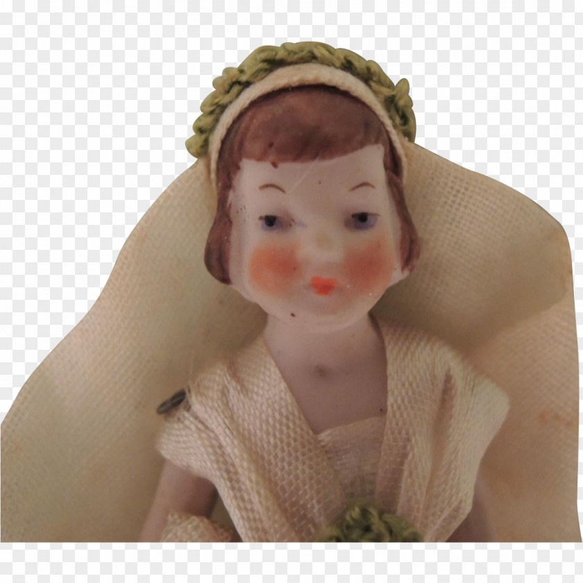 Bisque Doll Figurine Neck PNG