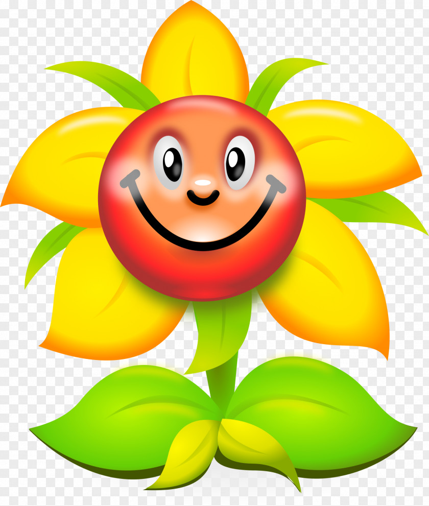 Smiley Sunflowers Flower Humour Clip Art PNG
