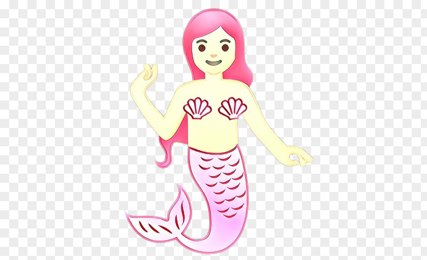 Sticker Magenta Mermaid Cartoon PNG