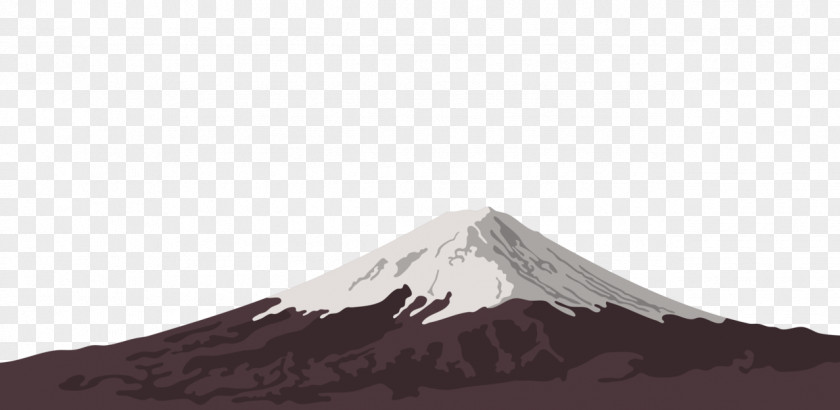Atmospheric Painted Mount Fuji In Japan Purple Sky Pattern PNG