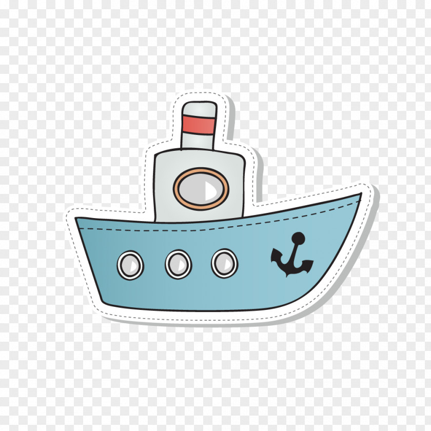 Blue Ship Ferry Cartoon PNG