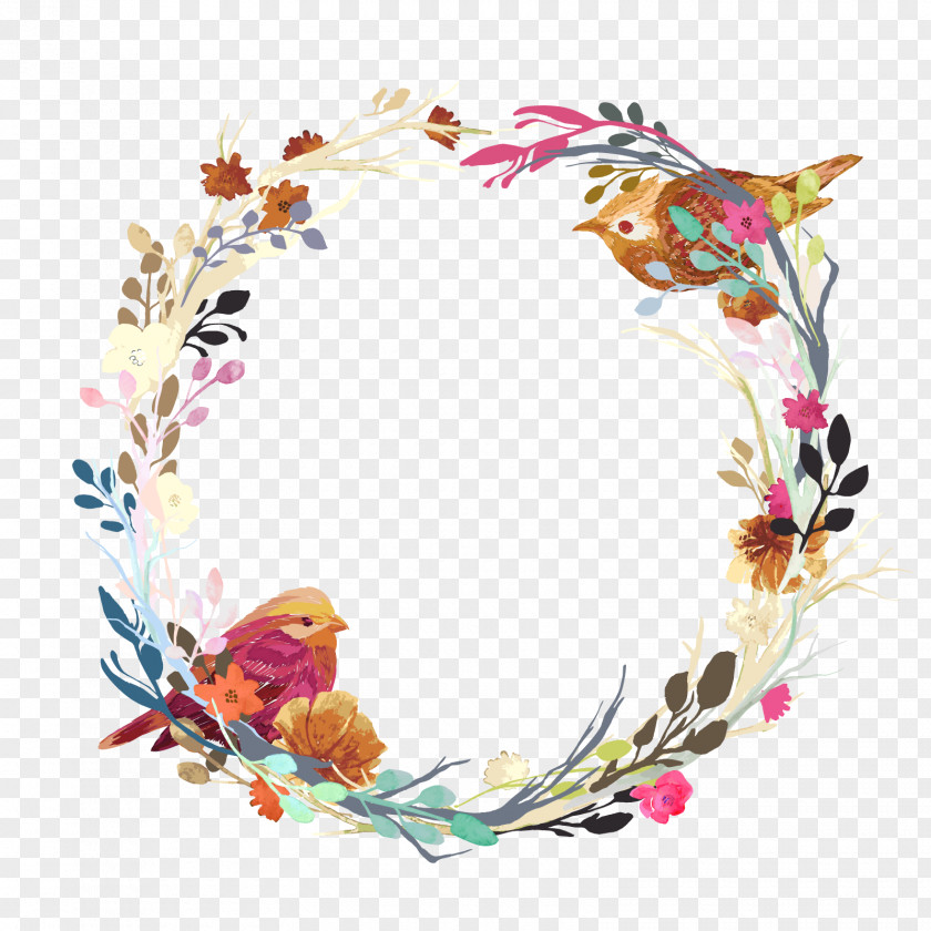 Vector Love Nest Wedding Invitation Flower Euclidean Wreath PNG