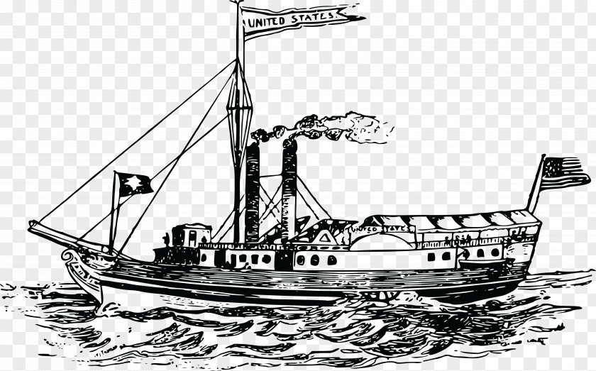 Black Boat Steamship Steamboat Clip Art PNG