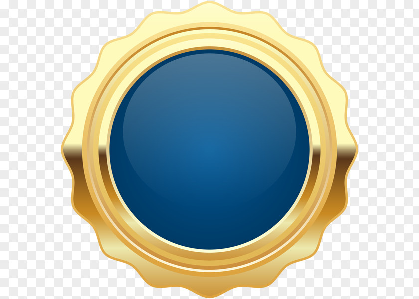 Gold Badge Blue Clip Art PNG