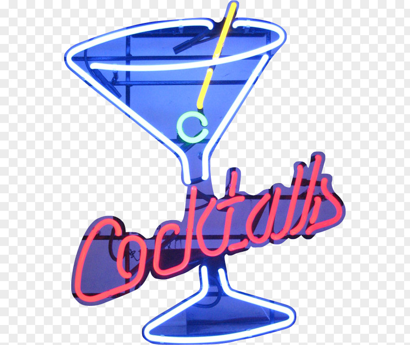 Cocktails Cocktail Neon Sign Martini Distilled Beverage Drinking Straw PNG