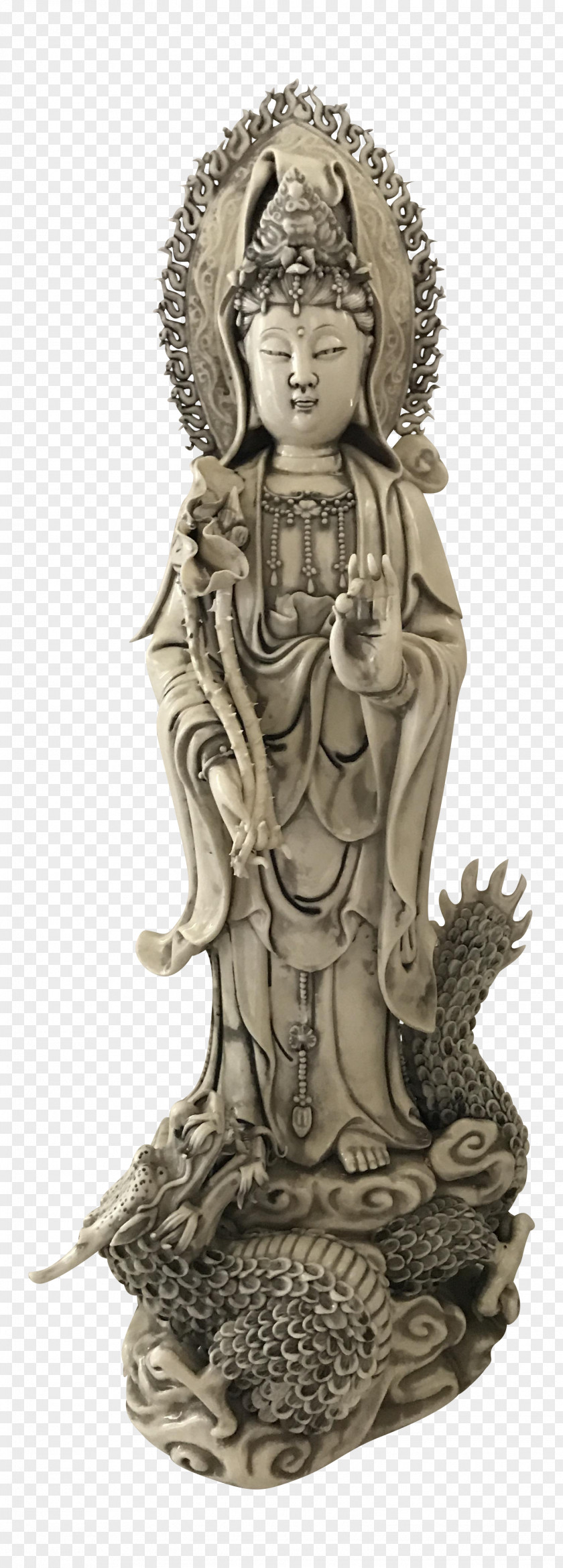 Guan Yin Statue Classical Sculpture Figurine PNG