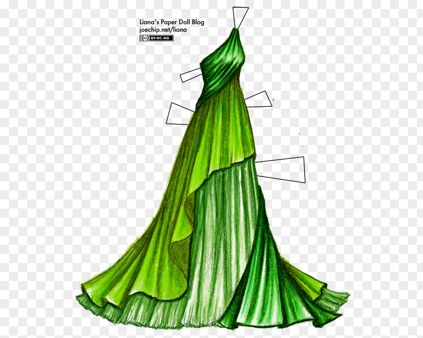 Shading Material Paper Doll Dress Evening Gown PNG