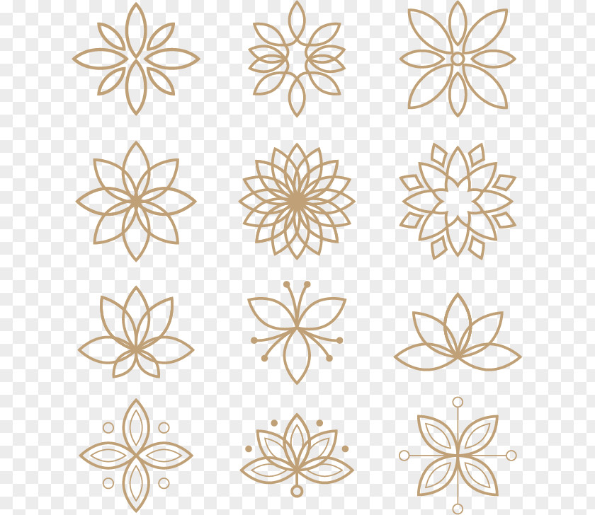 Golden Religious Flowers Flower Euclidean Vector Icon PNG