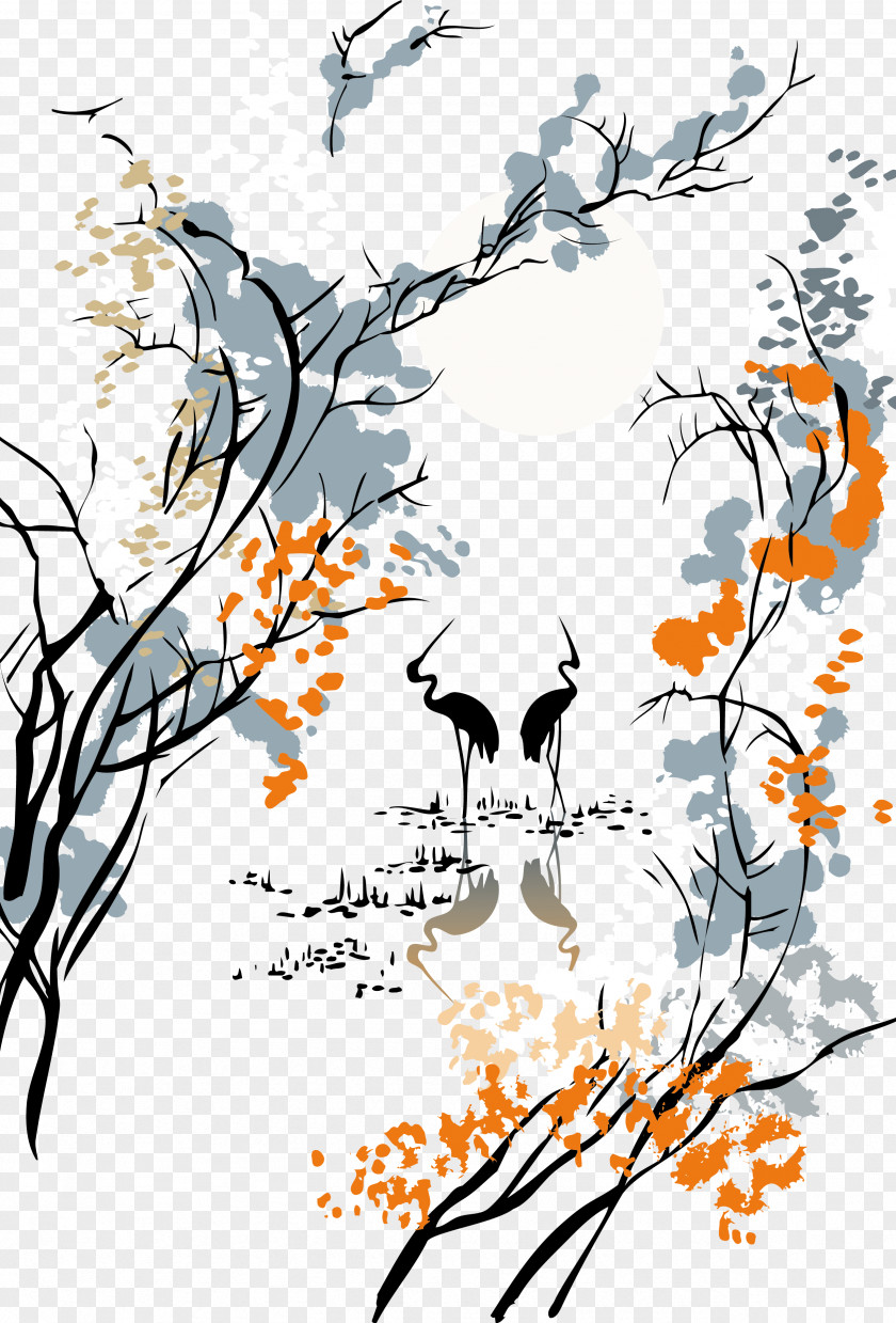 Illustration Tree Japan Landscape Painting PNG