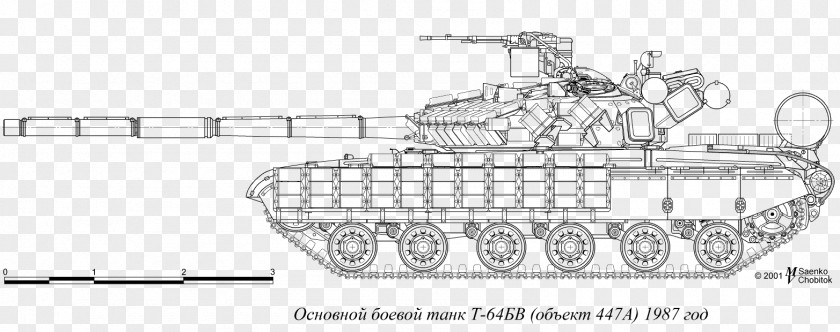 Tank T-64 Main Battle Т-64БВ Technical Drawing PNG