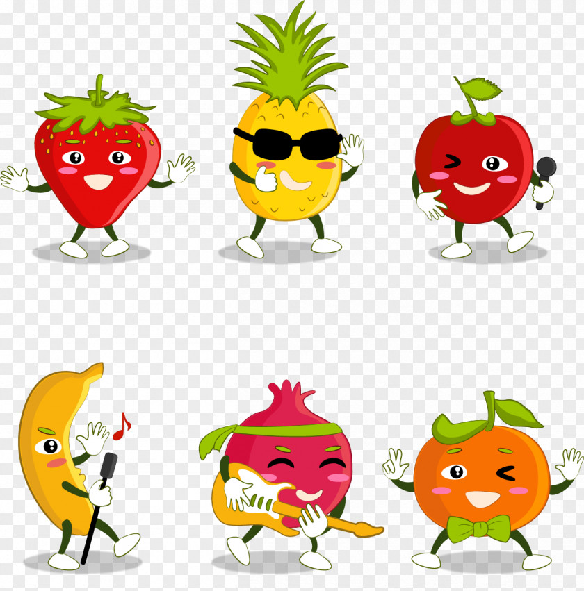 Vector Hand-painted Cartoon Fruit PNG