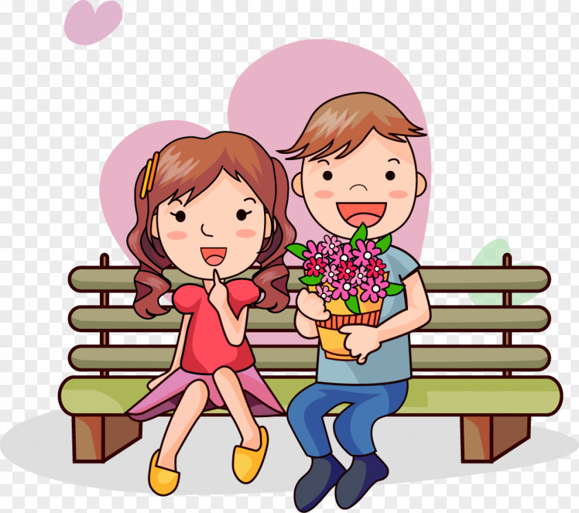 Cartoon Lovers Engagement Love Clip Art PNG