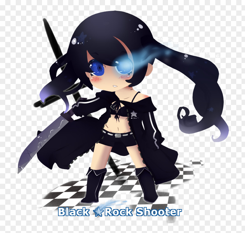 Black Rock Shooter Figurine Animated Cartoon Character Fiction PNG