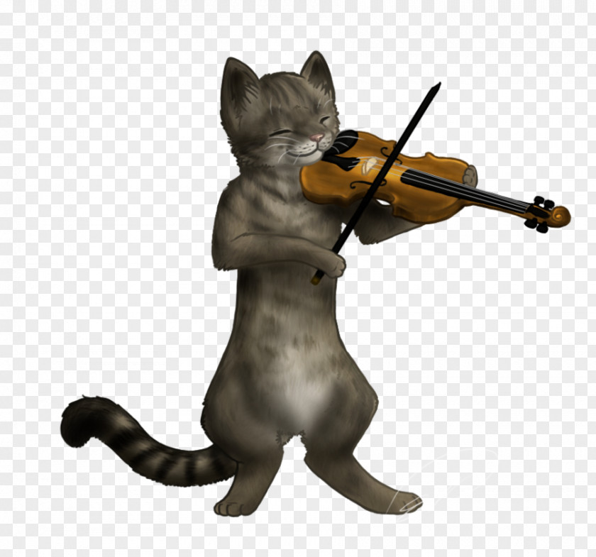 Cat Fiddle Violin Clip Art PNG