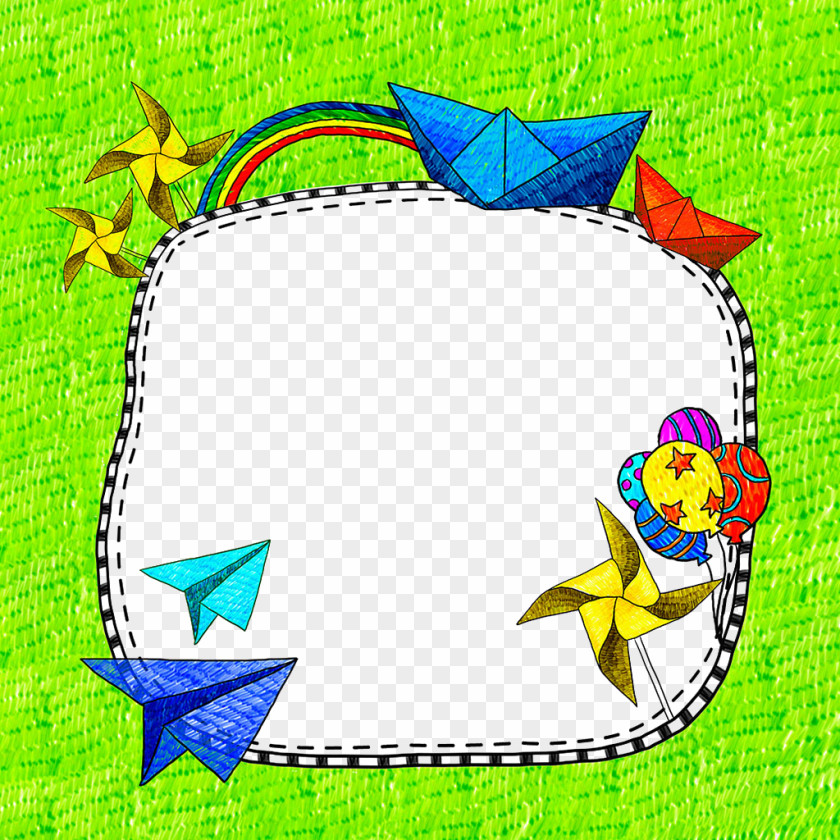 Paper Airplane Cartoon Border PNG