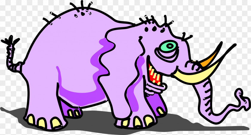Purple Animal Figure Indian Elephant PNG