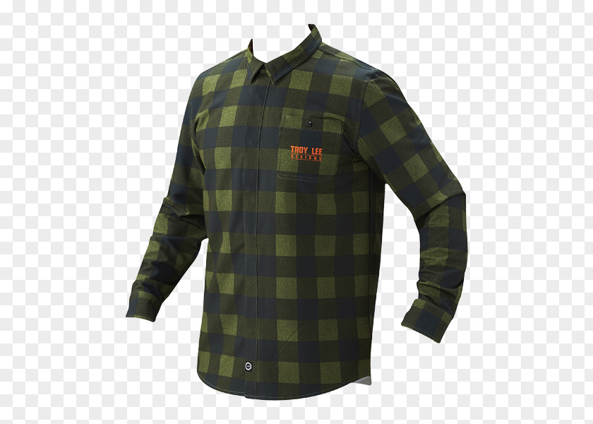 T-shirt Tartan Sleeve Button Jacket PNG
