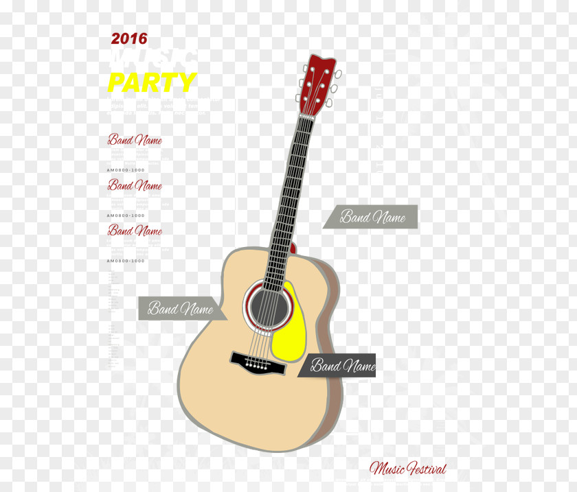 Vector Cartoon Guitar Acoustic Tiple Acoustic-electric Cuatro PNG