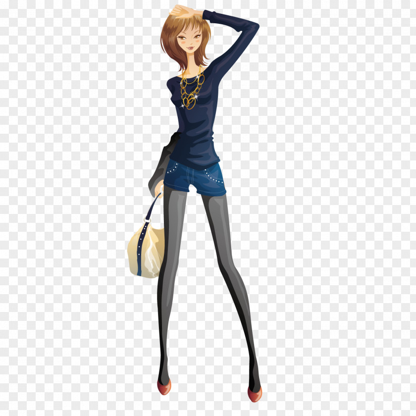 Slim Woman Fashion Clip Art PNG