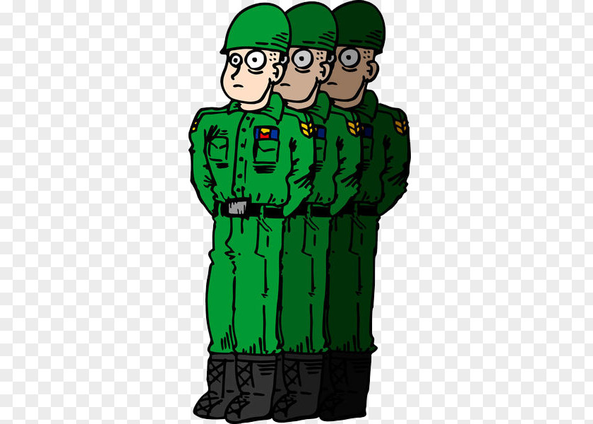 Soldiers Standing In Line Army Men Soldier Cartoon Drawing PNG