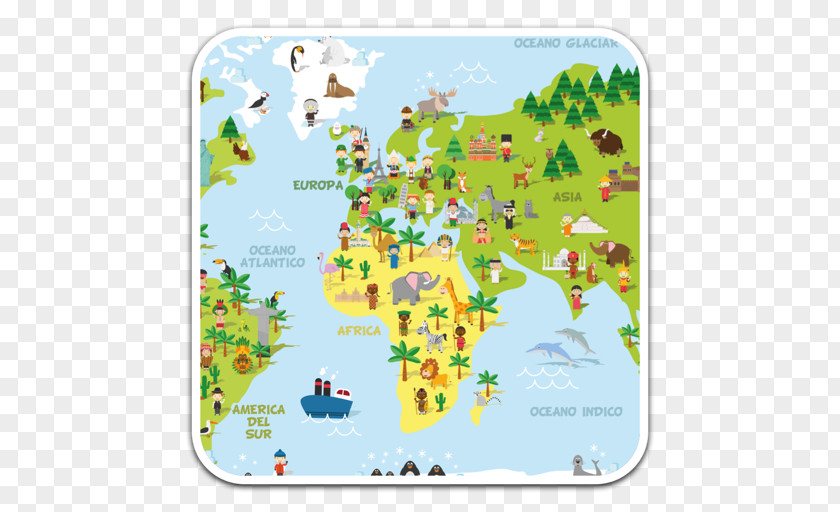 Almanac Map World Illustration Poster PNG