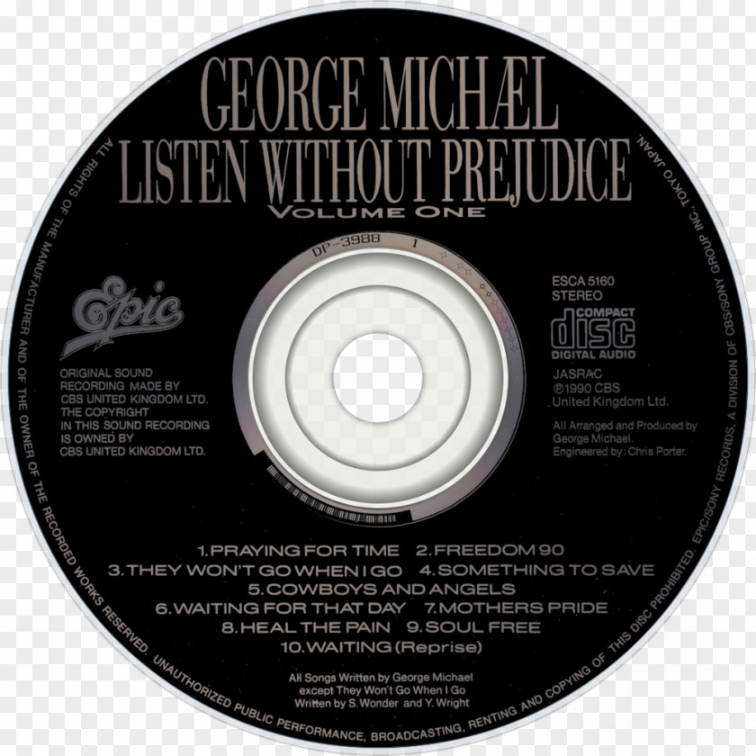 George Michael Compact Disc Listen Without Prejudice Vol. 1 Ladies & Gentlemen: The Best Of Album PNG