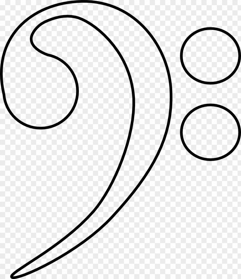Bass Clef White Circle Area Line Art Black PNG