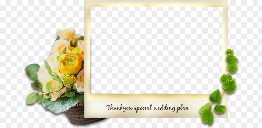 Thank You Wedding Floral Design Picture Frames Font PNG