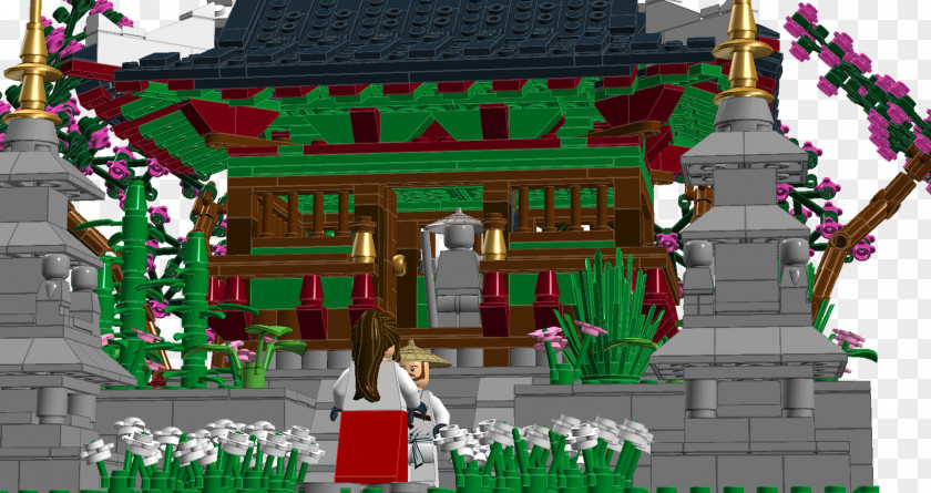 Tree LEGO Temple Game Pink Flowers PNG