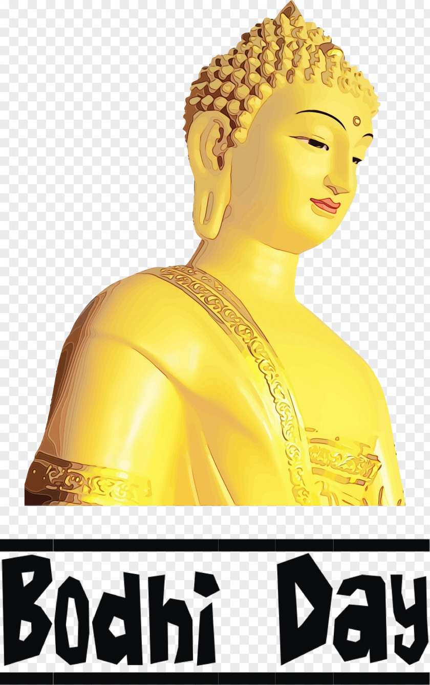 Yellow Statue Character Meter Gautama Buddha PNG