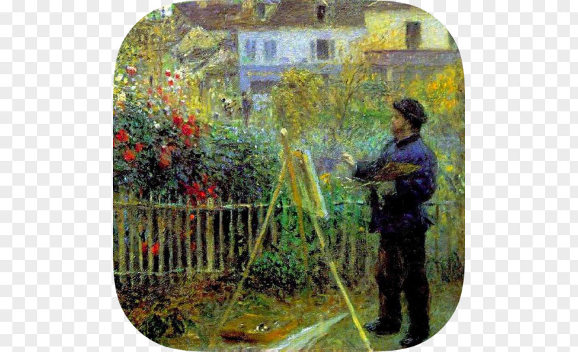 Auguste Georges Darzens Monet Painting In His Garden At Argenteuil The Artist's (A Corner Of With Dahlias) Monet's Pontoise PNG