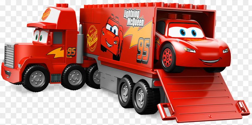 Lightning McQueen Mack Trucks Lego Duplo Toy Block PNG