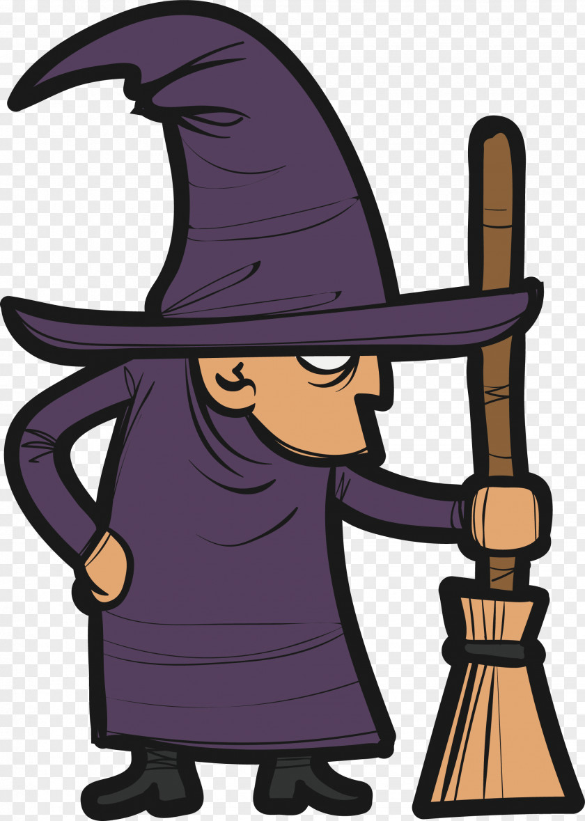 The Witch With Broom Hag Halloween Boszorkxe1ny Character Clip Art PNG
