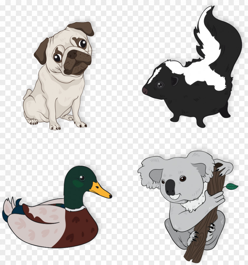 Vector Duck And Pug Euclidean PNG