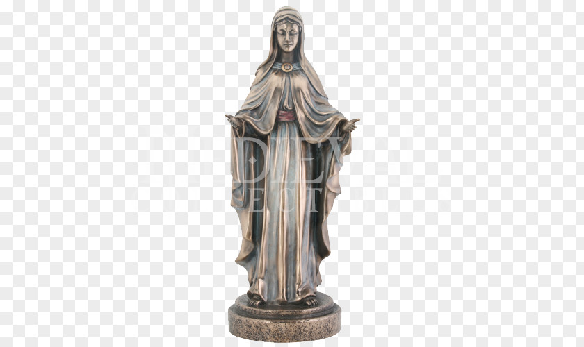Virgin Mary Statue Bronze Sculpture Christianity Figurine PNG