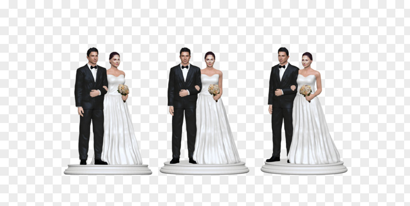 Wedding Cake Topper Bride Dress PNG