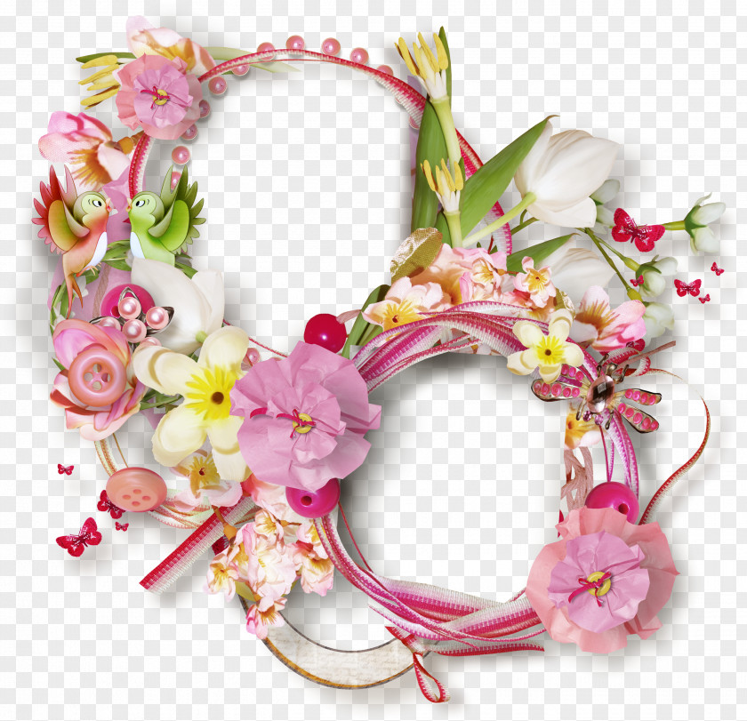 7 tree Cut Flowers Wreath Floral Design Garland PNG
