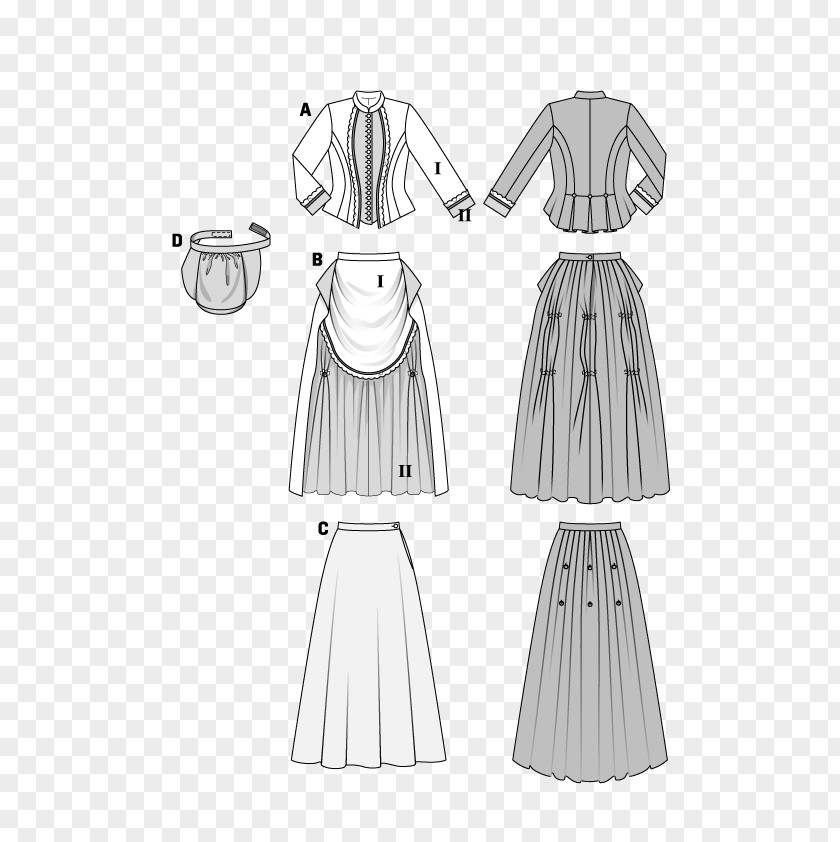Dress Burda Style Sewing Costume Pattern PNG