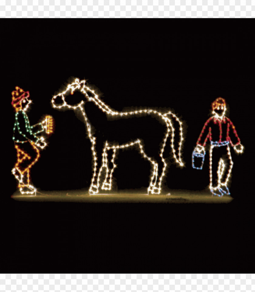 Standing Horse Giraffe Christmas Lights Reindeer Ornament PNG