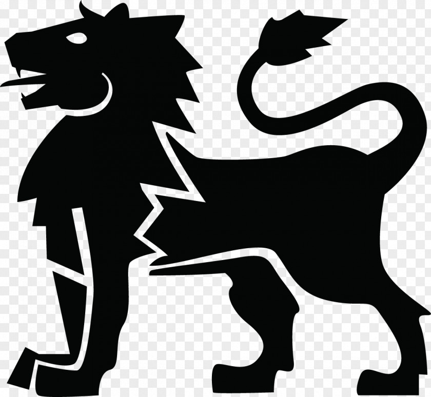 Vector Black Lion Heraldry Clip Art PNG