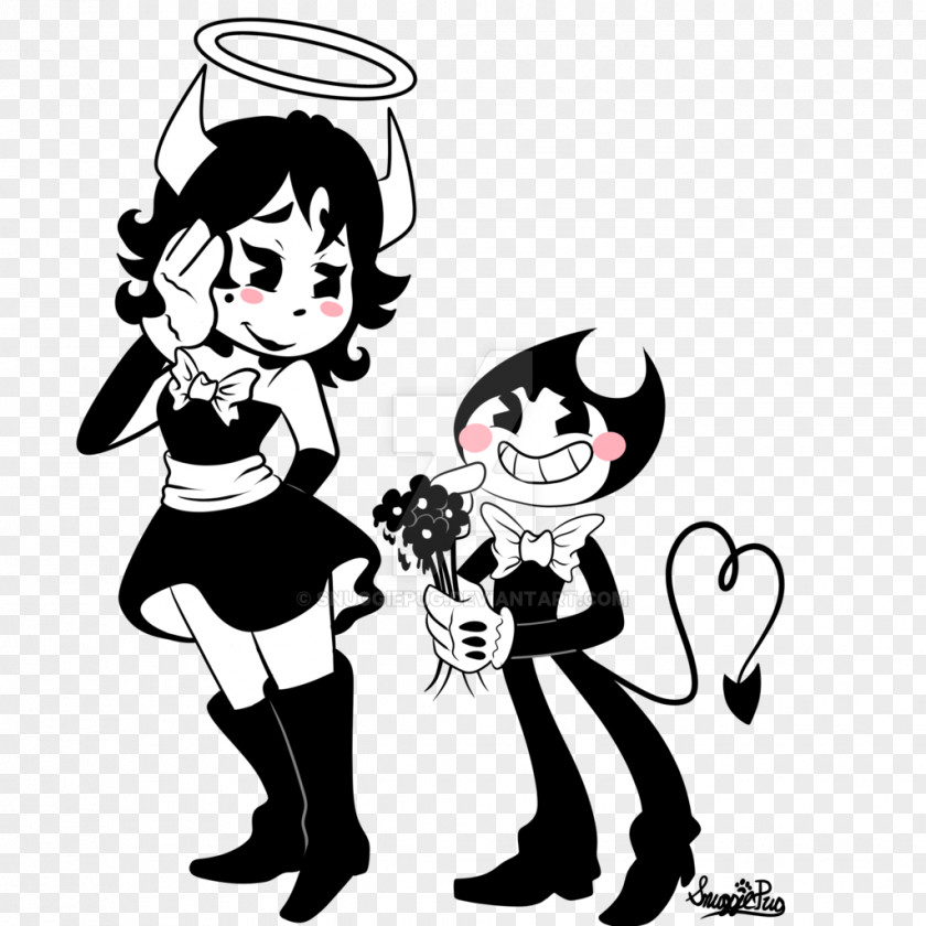 Ink Figures Bendy And The Machine Drawing 0 PNG