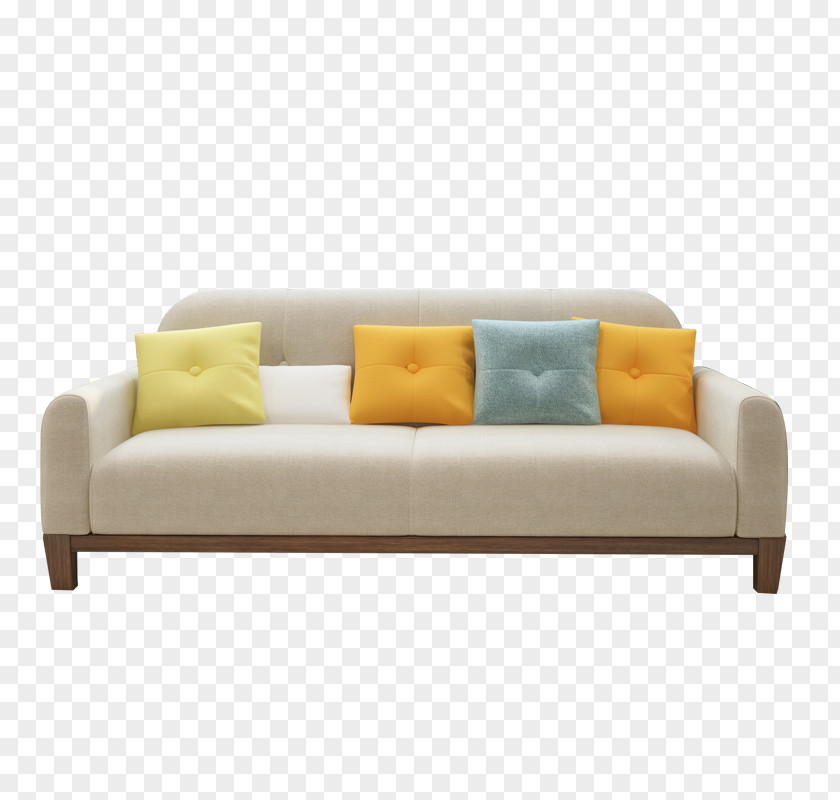 White Living Room Sofa Material Couch Bed Furniture Pillow PNG