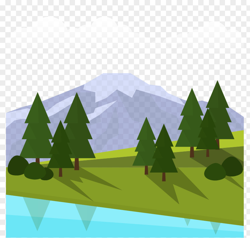 Snowy Trees Grass Vector Free Euclidean PNG