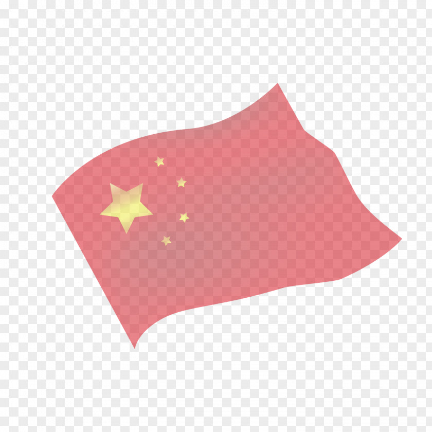 Vector Red Fluttering Five Star Flag Of China PNG