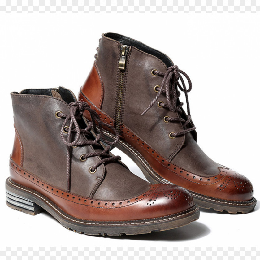 Carved Leather Shoes Motorcycle Boot Brogue Shoe PNG