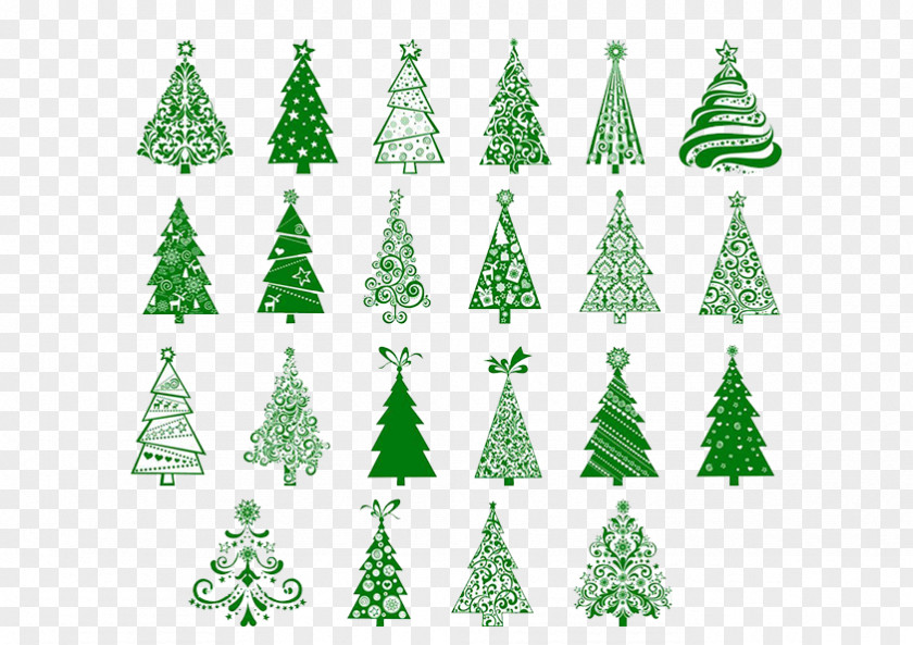 Green Christmas Tree Santa Claus New Year PNG